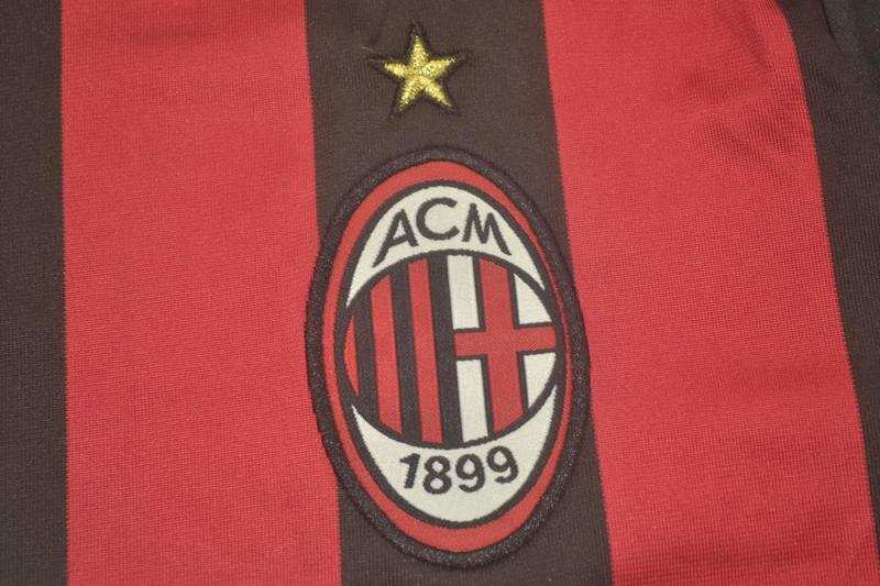 AAA(Thailand) AC Milan 2009/10 Home Retro Soccer Jersey(L/S)