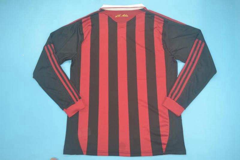 AAA(Thailand) AC Milan 2009/10 Home Retro Soccer Jersey(L/S)