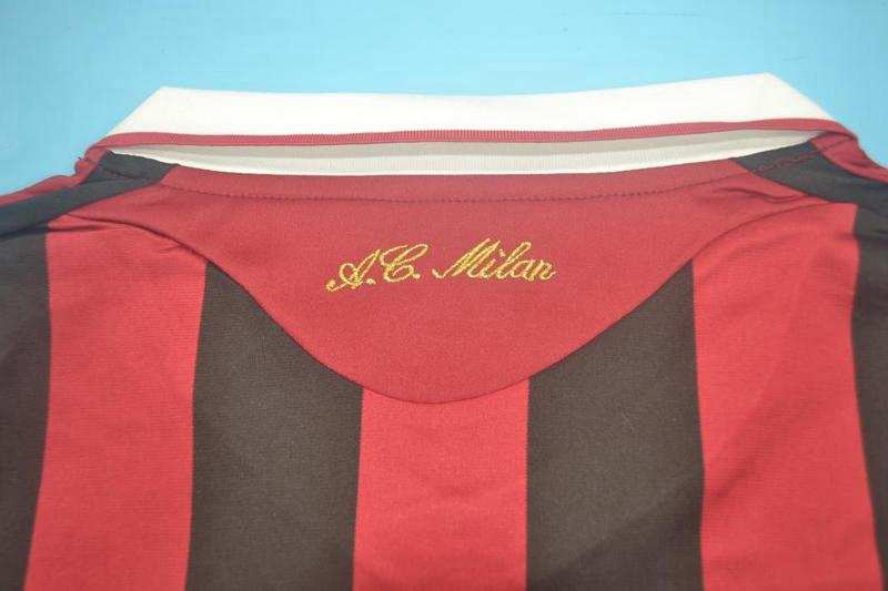 AAA(Thailand) AC Milan 2009/10 Home Retro Soccer Jersey(L/S)