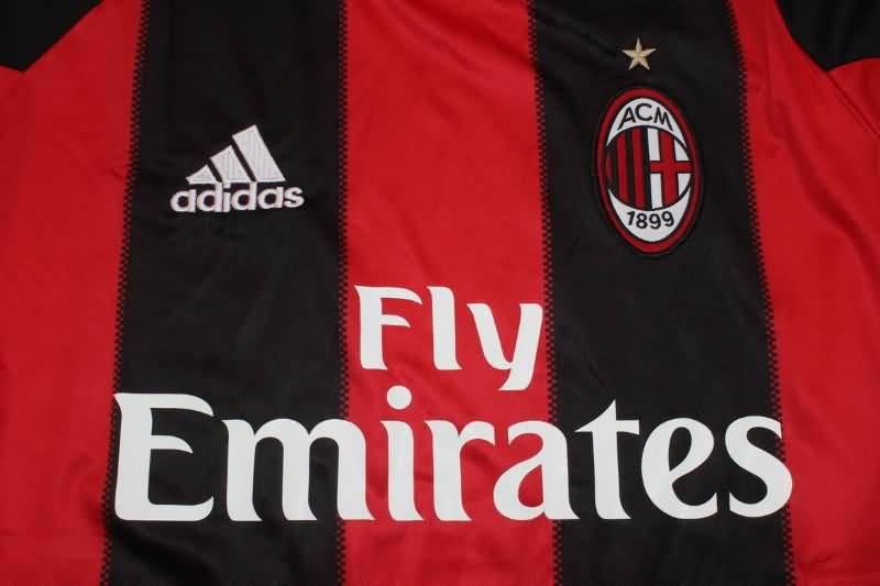 AAA(Thailand) AC Milan 2010/11 Home Long Sleeve Retro Soccer Jersey