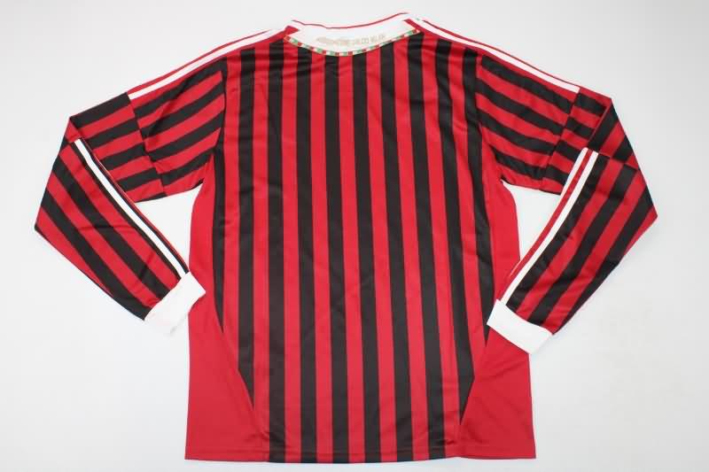 AAA(Thailand) AC Milan 2011/12 Home Retro Long Sleeve Soccer Jersey