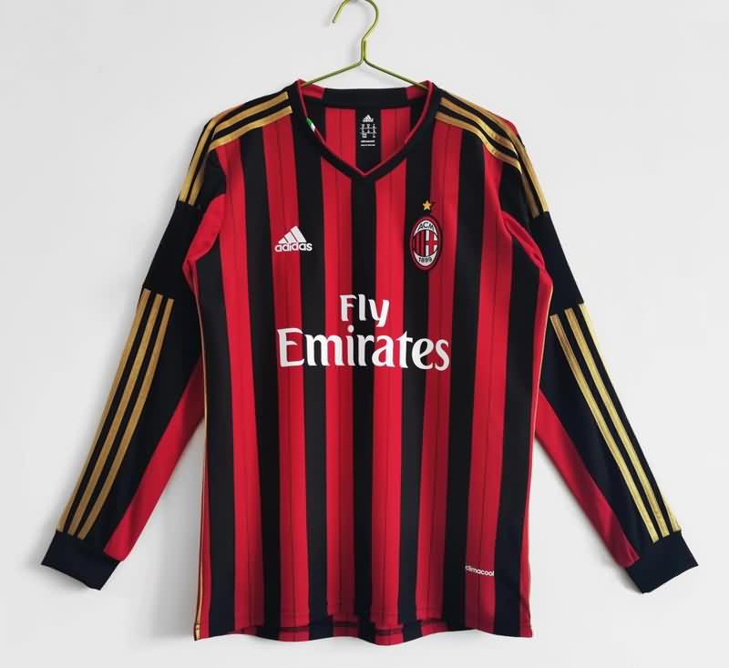 AAA(Thailand) AC Milan 2013/14 Home Retro Long Soccer Jersey