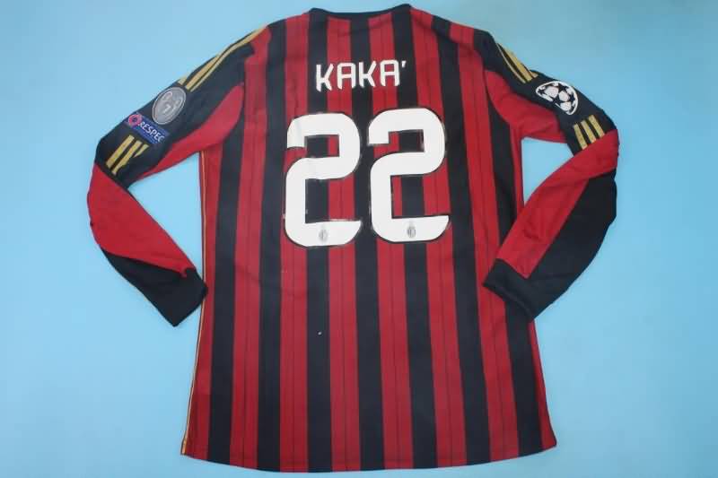 AAA(Thailand) AC Milan 2013/14 Home Retro Long Soccer Jersey