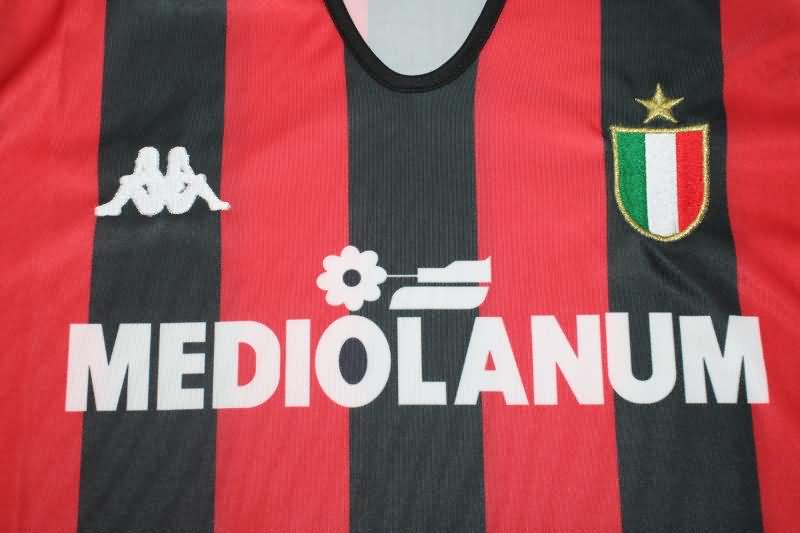 AAA(Thailand) AC Milan 1988/89 Home Long Sleeve Retro Soccer Jersey