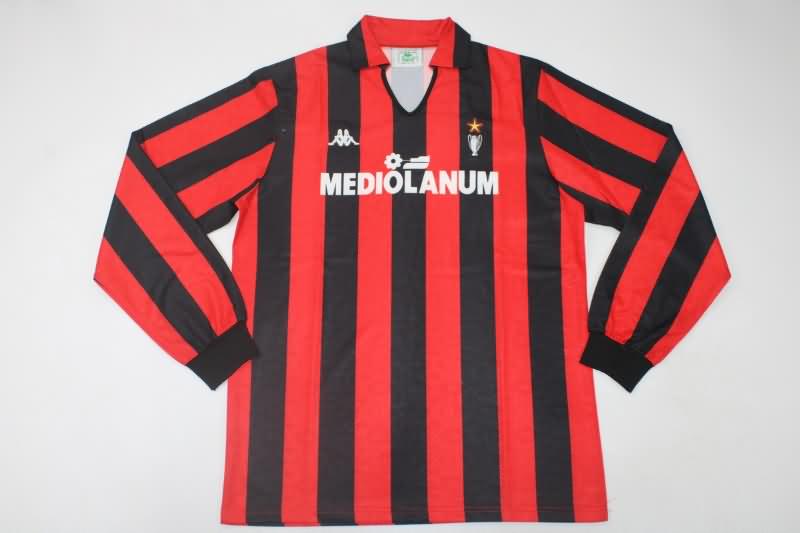 AAA(Thailand) AC Milan 1989/90 Home Long Sleeve Retro Soccer Jersey