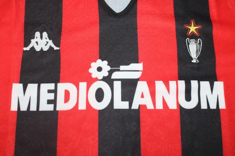 AAA(Thailand) AC Milan 1989/90 Home Long Sleeve Retro Soccer Jersey