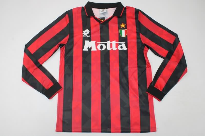 AAA(Thailand) AC Milan 1993/94 Home Long Sleeve Retro Soccer Jersey