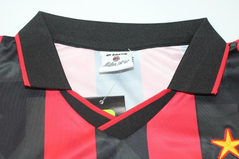 AAA(Thailand) AC Milan 1993/94 Home Long Sleeve Retro Soccer Jersey