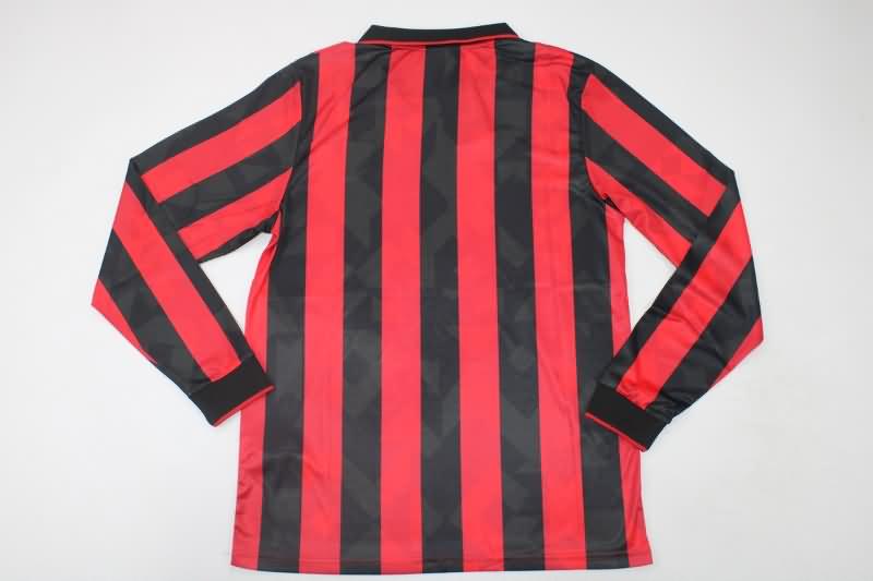 AAA(Thailand) AC Milan 1993/94 Home Long Sleeve Retro Soccer Jersey