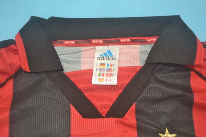 AAA(Thailand) AC Milan 1998/99 Home Retro Soccer Jersey