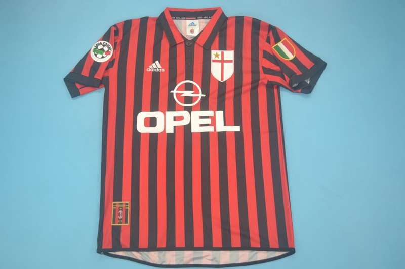 AAA(Thailand) AC Milan 1999/00 Home Retro Soccer Jersey