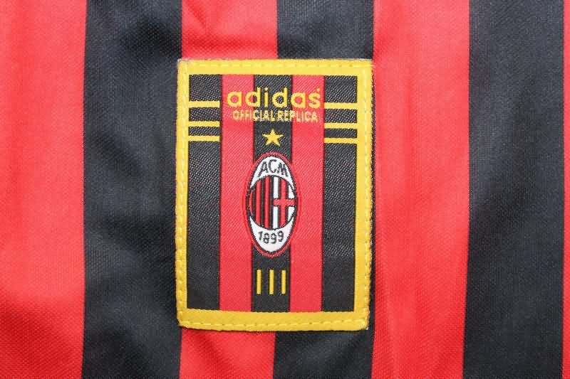 AAA(Thailand) AC Milan 1999/00 Home Long Slevee Retro Soccer Jersey