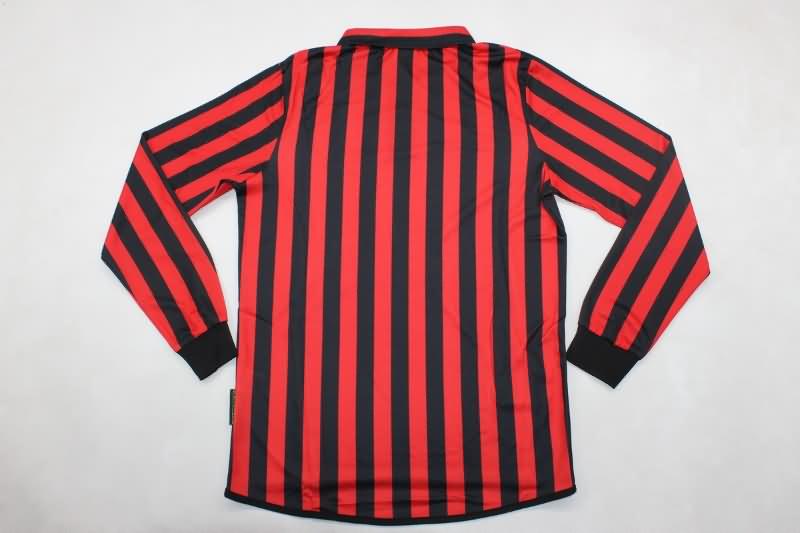 AAA(Thailand) AC Milan 1999/00 Home Long Slevee Retro Soccer Jersey