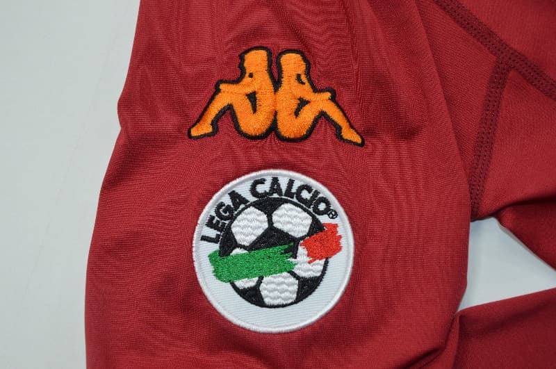 AAA(Thailand) AS Roma 2000/01 Home Retro Long Sleeve Soccer Jersey