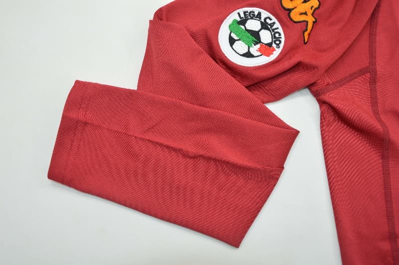 AAA(Thailand) AS Roma 2000/01 Home Retro Long Sleeve Soccer Jersey