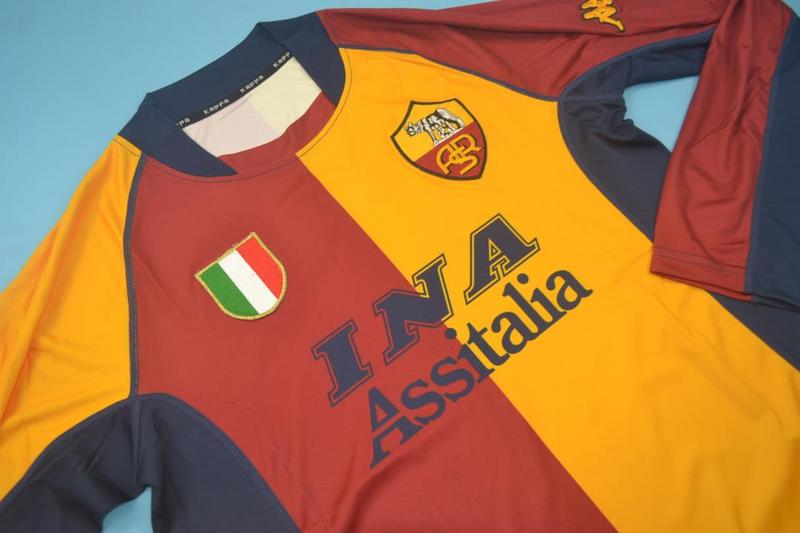 AAA(Thailand) AS Roma 2001/02 Home Retro Soccer Jersey(L/S)
