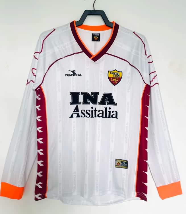 AAA(Thailand) AS Roma 1999/00 Away Retro Long Sleeve Soccer Jersey AAA(Thailand) AS Roma 1999/00 Away Retro Long Sleeve Soccer Jersey