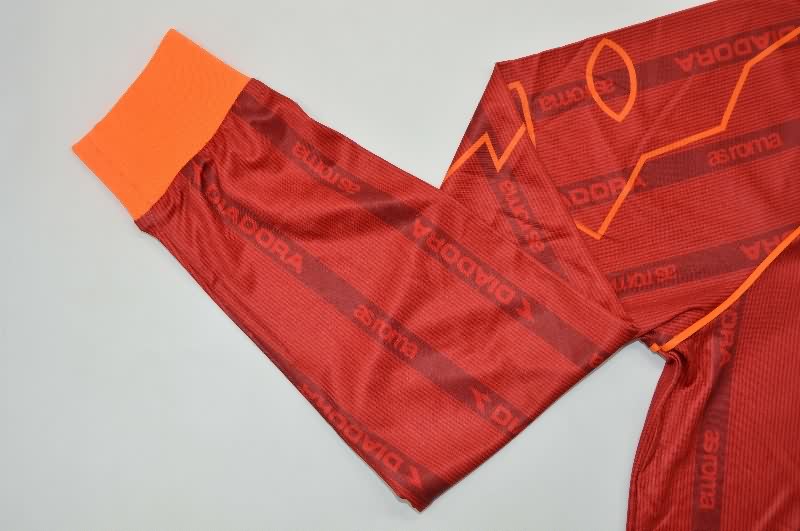 AAA(Thailand) AS Roma 1999/00 Home Retro Long Sleeve Soccer Jersey