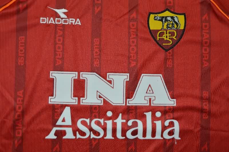 AAA(Thailand) AS Roma 1999/00 Home Retro Long Sleeve Soccer Jersey