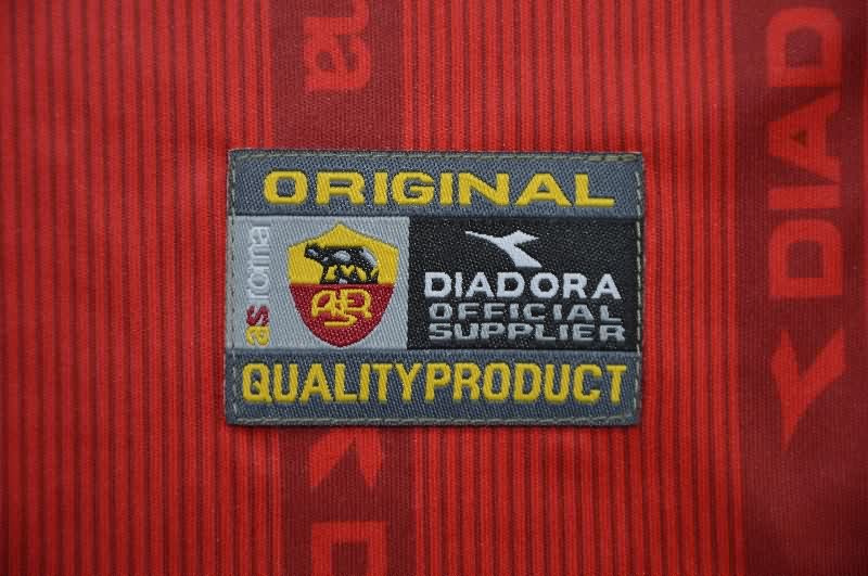 AAA(Thailand) AS Roma 1999/00 Home Retro Long Sleeve Soccer Jersey