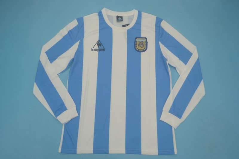 AAA(Thailand) Argentina 1986 Home Retro Soccer Jersey(L/S)