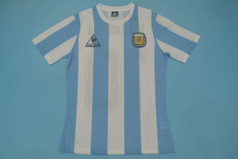 AAA(Thailand) Argentina 1986 Home Retro Soccer Jersey(Player)