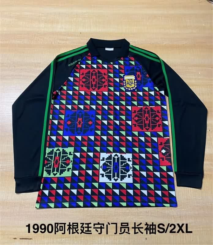 AAA(Thailand) Argentina 1990 Goalkeeper Retro Long Sleeve Soccer Jersey