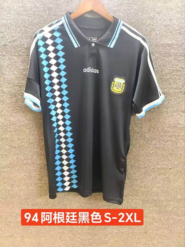 AAA(Thailand) Argentina 1994 Black Retro Soccer Jersey AAA(Thailand) Argentina 1994 Black Retro Soccer Jersey