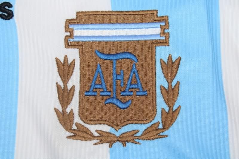 AAA(Thailand) Argentina 1998 Home Long Sleeve Retro Soccer Jersey