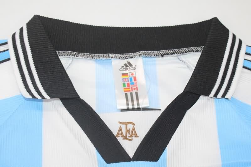 AAA(Thailand) Argentina 1998 Home Long Sleeve Retro Soccer Jersey