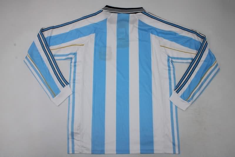 AAA(Thailand) Argentina 1998 Home Long Sleeve Retro Soccer Jersey