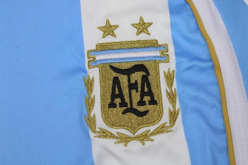 AAA(Thailand) Argentina 2006 Home Long Sleeve Retro Soccer Jersey