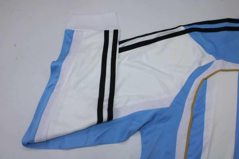 AAA(Thailand) Argentina 2006 Home Long Sleeve Retro Soccer Jersey