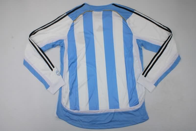 AAA(Thailand) Argentina 2006 Home Long Sleeve Retro Soccer Jersey