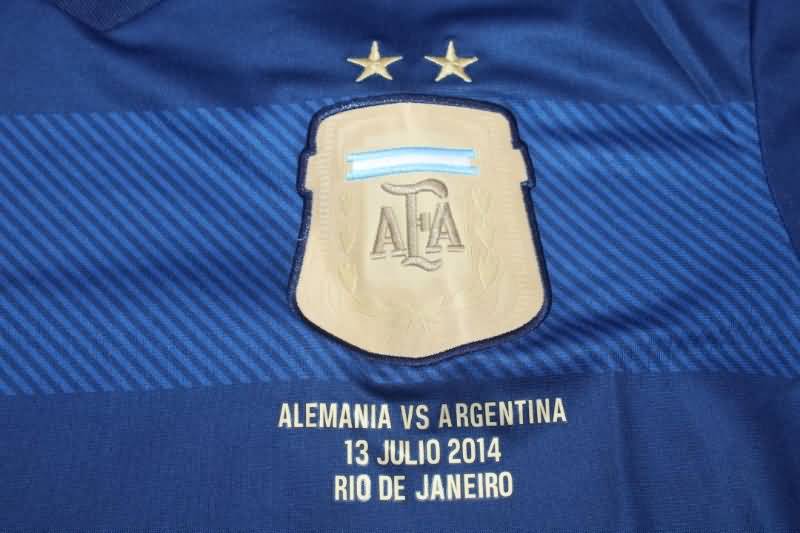 AAA(Thailand) Argentina 2014 Away Long Sleeve Retro Soccer Jersey