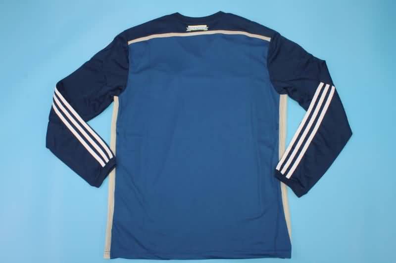 AAA(Thailand) Argentina 2014 Away Long Sleeve Retro Soccer Jersey