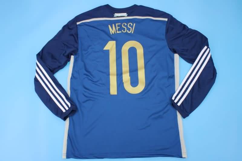 AAA(Thailand) Argentina 2014 Away Long Sleeve Retro Soccer Jersey