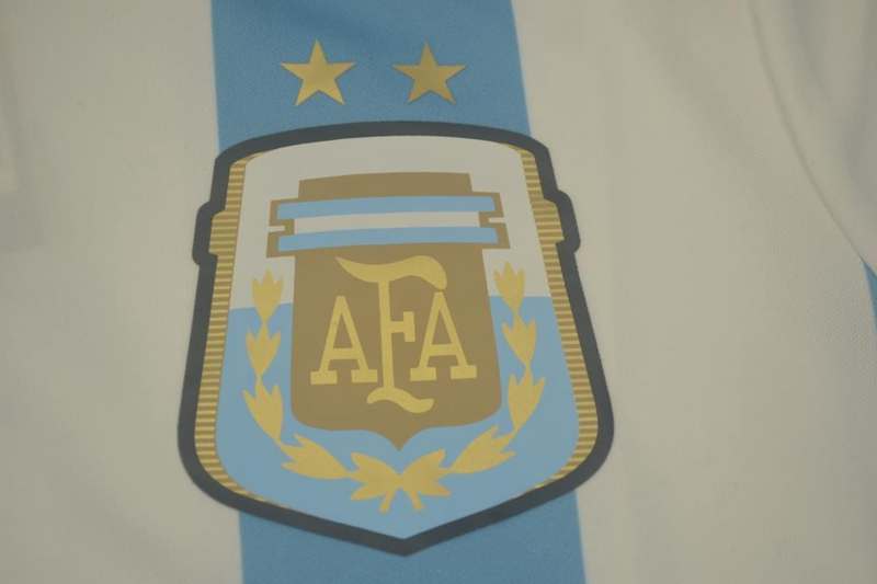 AAA(Thailand) Argentina 2014 Home Retro Soccer Jersey(L/S Player)