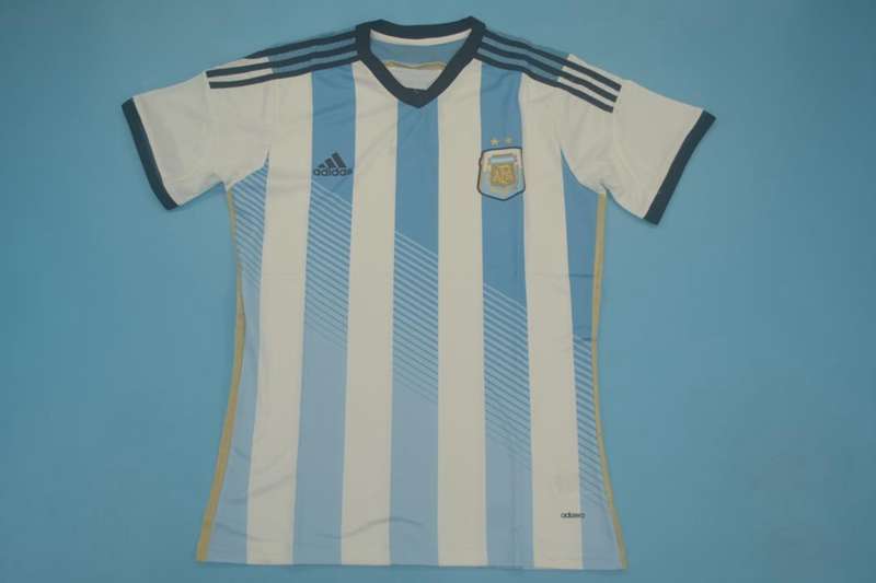 AAA(Thailand) Argentina 2014 Home Retro Soccer Jersey(Player)