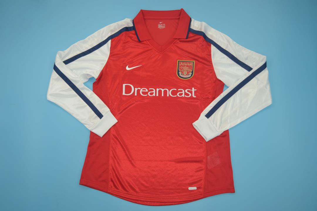AAA(Thailand) Arsenal 2000/01 Home Retro Soccer Jersey(L/S)