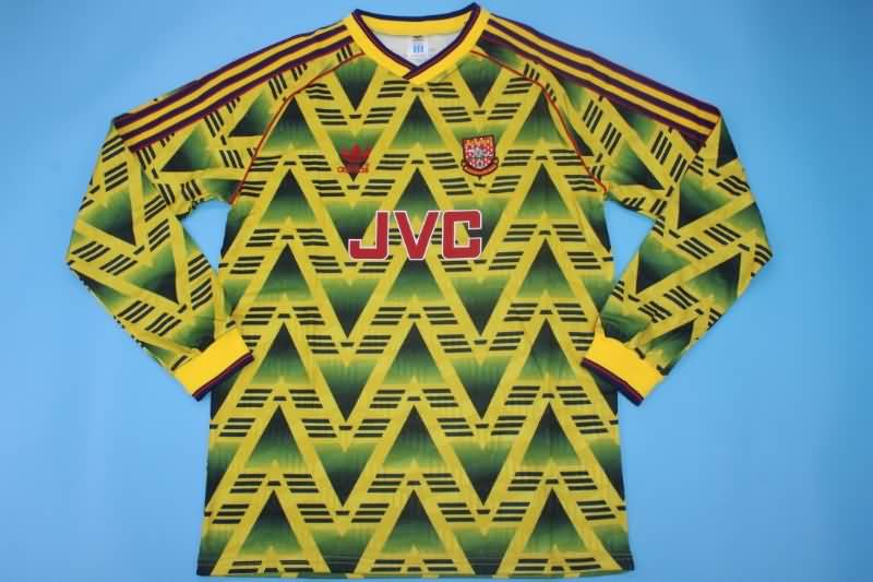 AAA(Thailand) Arsenal 1991/93 Away Long Slevee Retro Soccer Jersey