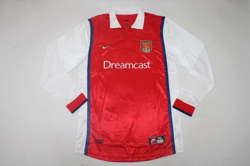 AAA(Thailand) Arsenal 1999/00 Home Long Sleeve Retro Soccer Jersey