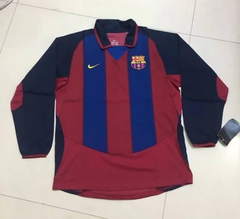 AAA(Thailand) Barcelona 2003/04 Home Long Slevee Retro Soccer Jersey