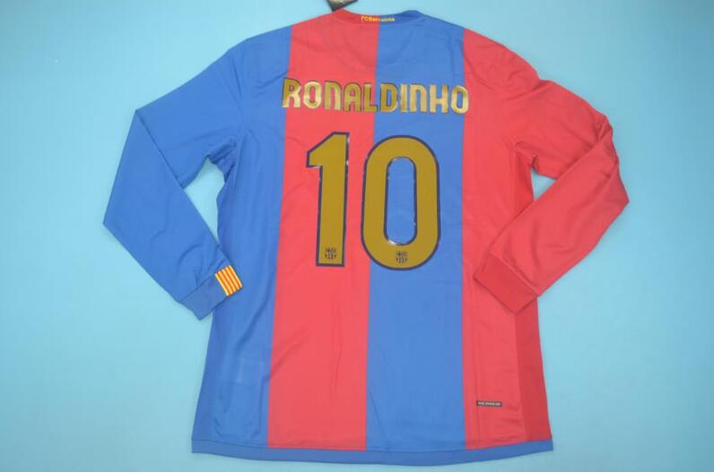 AAA(Thailand) Barcelona 2006/07 Home Retro Soccer Jersey(L/S)