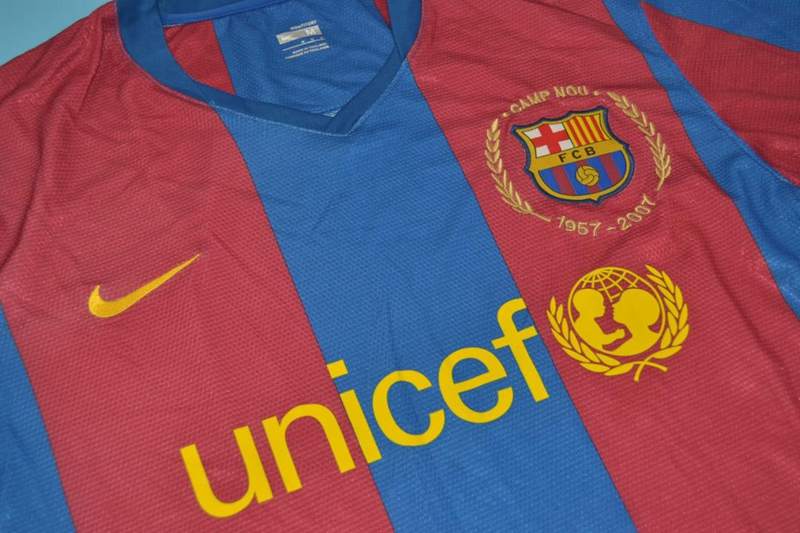 AAA(Thailand) Barcelona 2007/08 Home Retro Soccer Jersey(L/S)