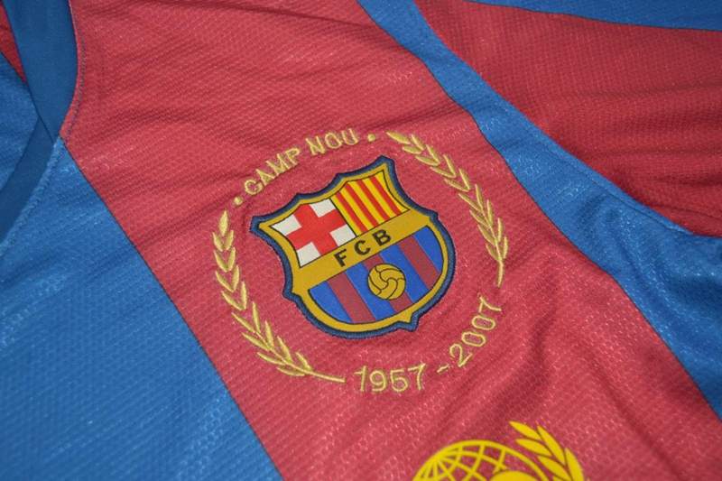 AAA(Thailand) Barcelona 2007/08 Home Retro Soccer Jersey(L/S)