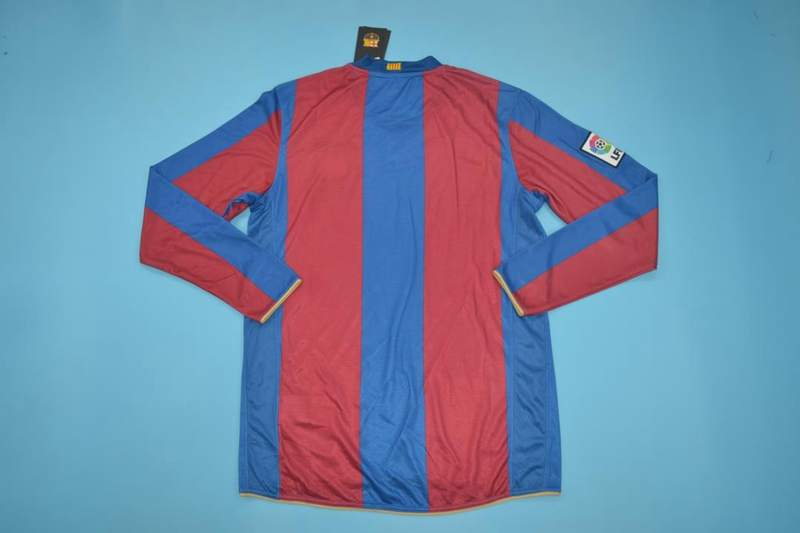 AAA(Thailand) Barcelona 2007/08 Home Retro Soccer Jersey(L/S)