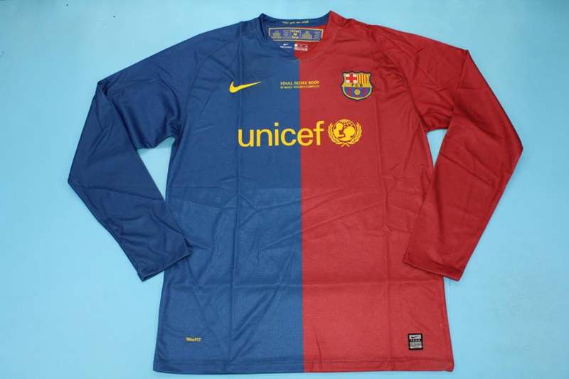 AAA(Thailand) Barcelona 2008/09 Home Retro Soccer Jersey(L/S)