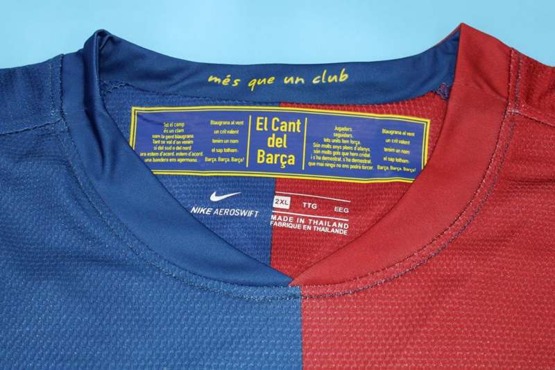 AAA(Thailand) Barcelona 2008/09 Home Retro Soccer Jersey(L/S)