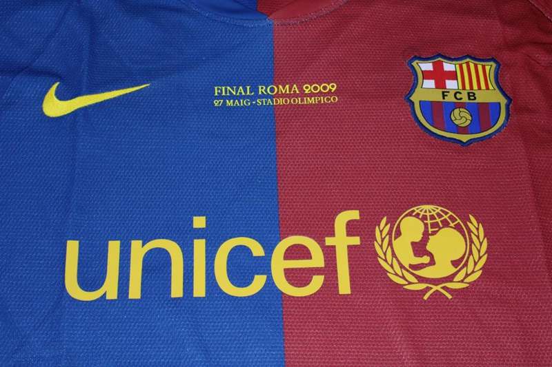 AAA(Thailand) Barcelona 2008/09 Home Retro Soccer Jersey(L/S)